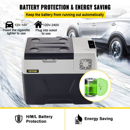 Car Refrigerator 40L Compressor Portable Small Refrigerator Car Refrigerator Freezer Vehicle Car Truck RV Boat Mini Electric Cooler for Driving Travel Fishing Outdoor and Home Use
