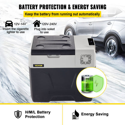 Autokühlschrank, 50 l, Kompressor, tragbarer kleiner Kühlschrank, Autokühlschrank mit Gefrierfach, Fahrzeug, Auto, LKW, Wohnmobil, Boot, Mini-Elektrokühler zum Fahren, Reisen, Angeln, Outdoor und Heimgebrauch