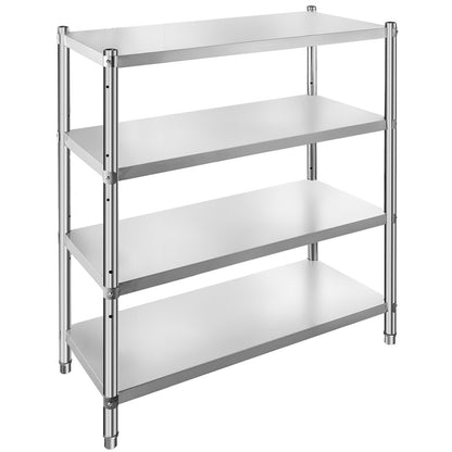 Hyllor i rostfritt stål, 46,8 x 18,5 tums 4-vånings justerbar förvaringsenhet, rostfritt stål Heavy Duty-hyllor för kök Kommersiellt kontor Garageförvaring 330lb per hylla