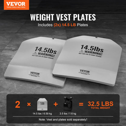Böjda västplattor för styrketräning 2x14,5 LB tallrikar
