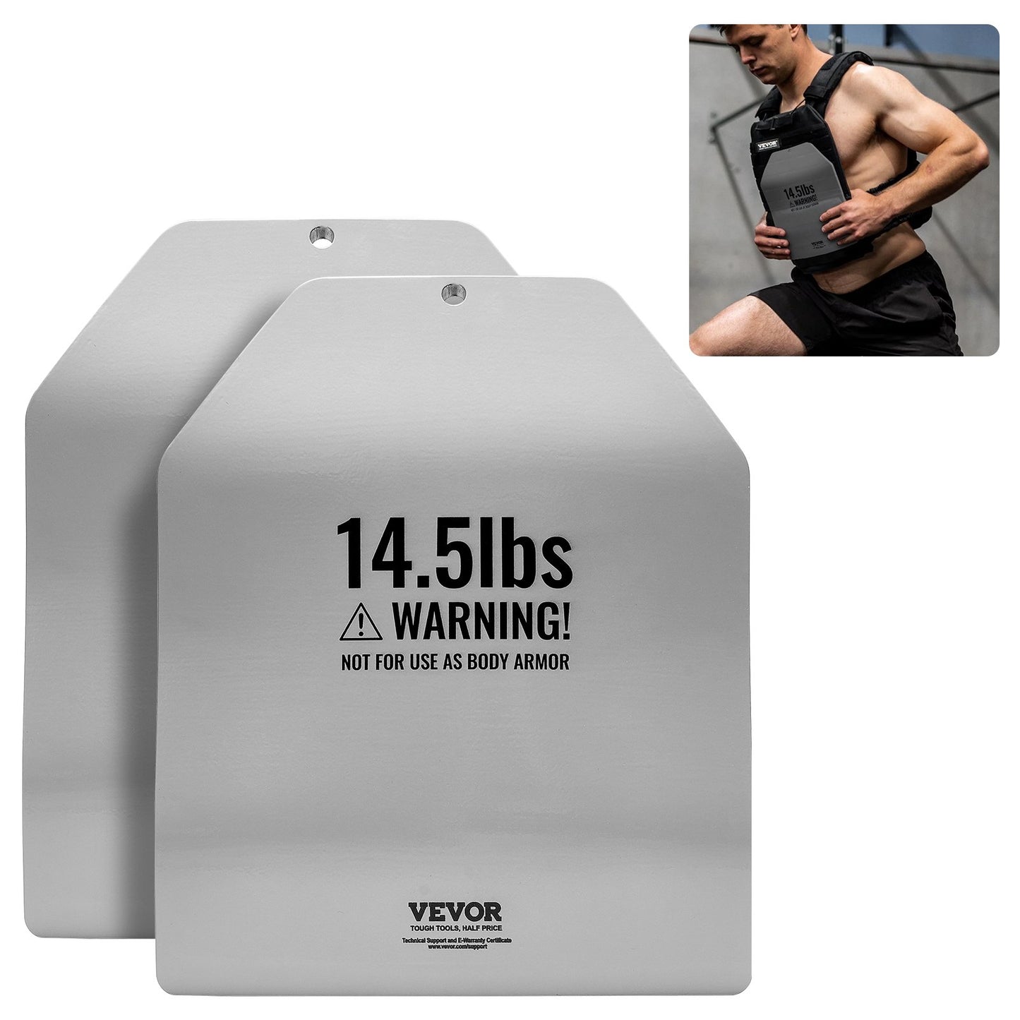 Böjda västplattor för styrketräning 2x14,5 LB tallrikar