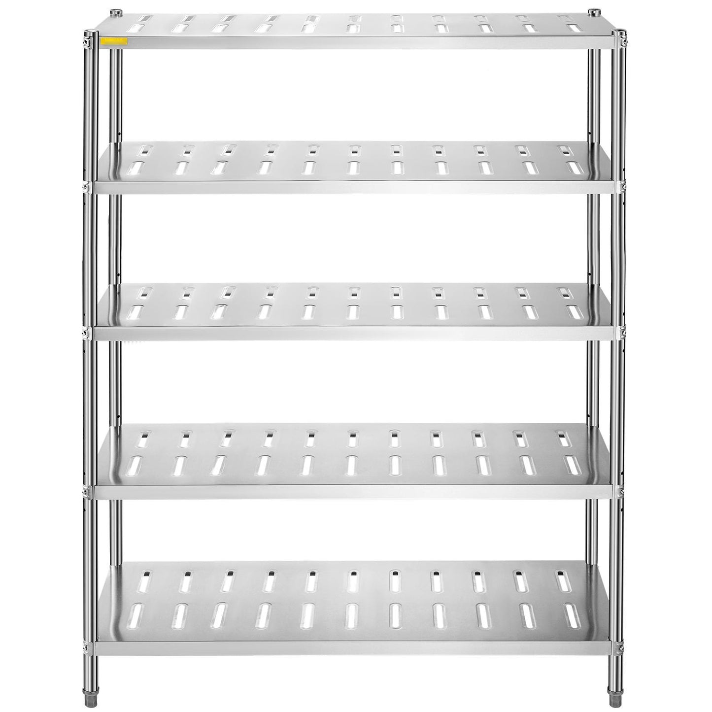 Förvaringshylla, 5-vånings förvaringshylla, garagehylla i rostfritt stål, 59,1 x 17,7 x 70,9 tum Heavy Duty förvaringshyllor, 661 pund total kapacitet med justerbar höjd och ventilationshål