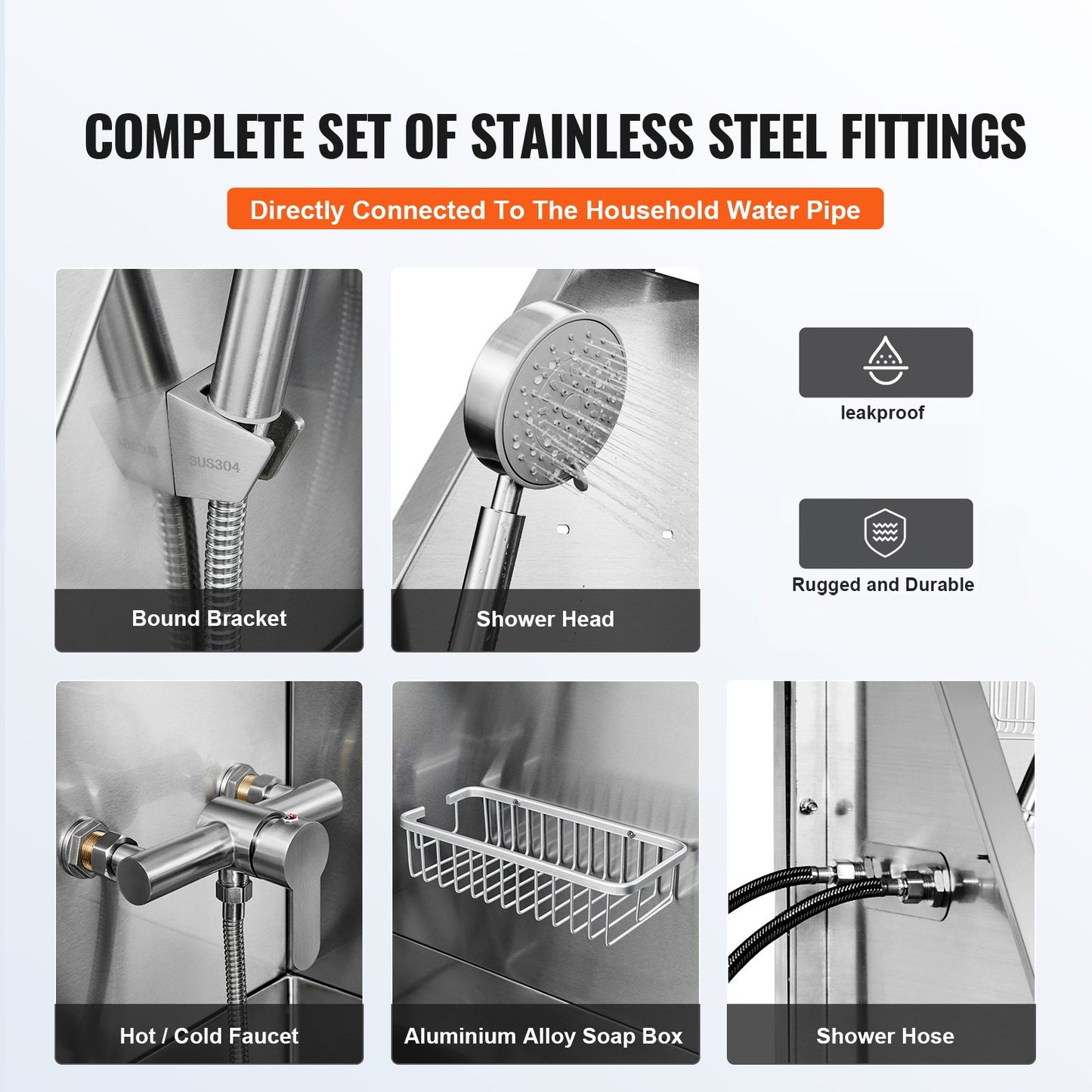 1.57M Pet Dog Bathing Station with Stairs, Professional Stainless Steel Dog Grooming Bathtub with Soap Box, Faucet, Rich Accessories, Bathtub for Large, Medium, Small Pets, Home Wash Basin (Left)