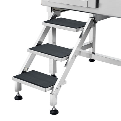 1.57M Pet Dog Bathing Station with Stairs, Professional Stainless Steel Dog Grooming Bathtub with Soap Box, Faucet, Rich Accessories, Bathtub for Large, Medium, Small Pets, Home Wash Basin (Left)