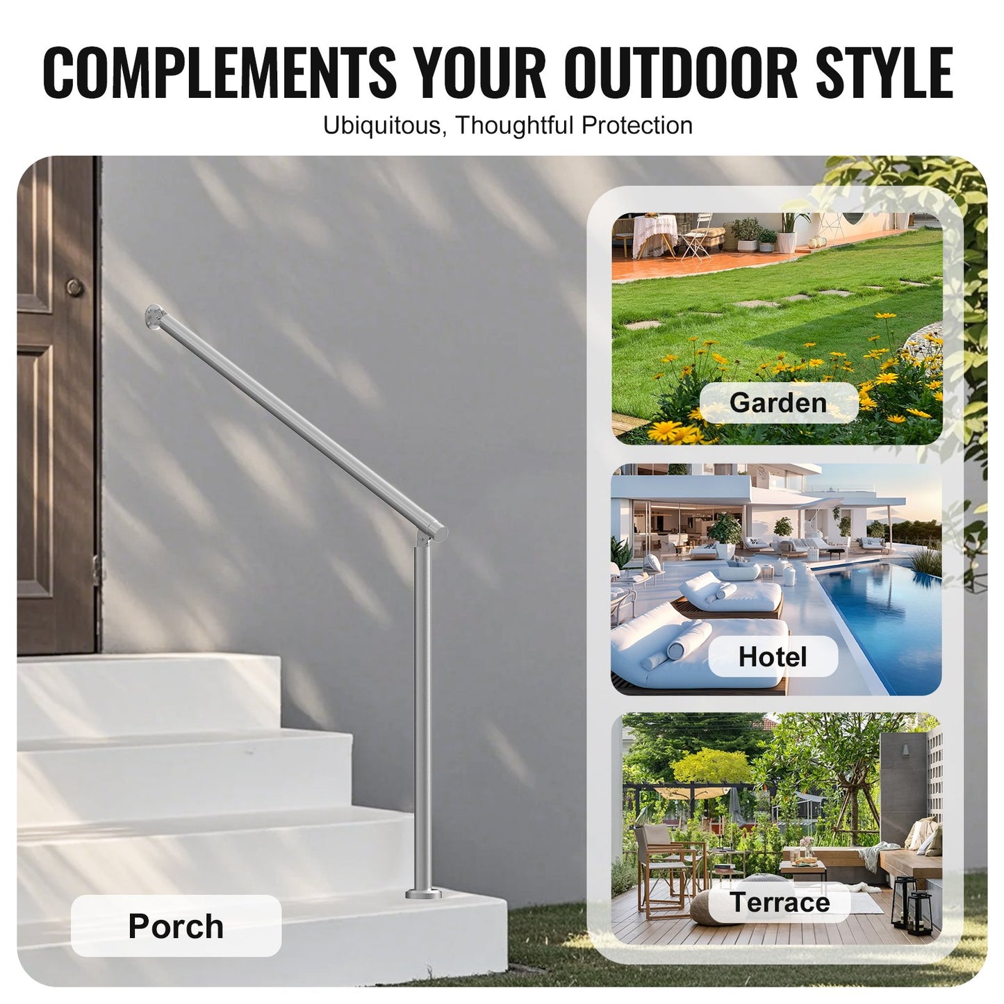 39.4 inch 100 cm outdoor stair handrails for porch deck stainless steel