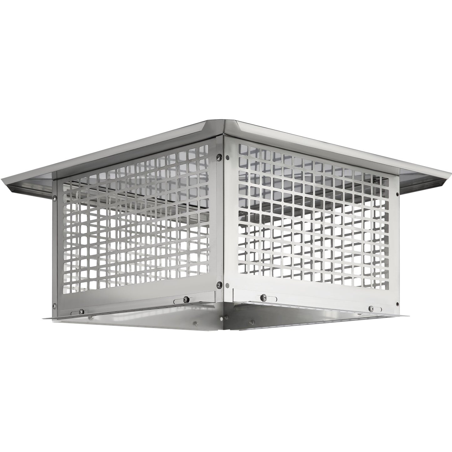 Skorstenslock, 431,8x431,8 mm, 304 rostfritt stål skorstenskåpa, inte lätt att fälla & praktiska tillbehör & enkel installation, passar mesh skorstensskydd utanför lera rökrör, silver
