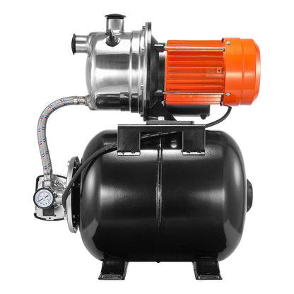 1HP Shallow Well Pump with Pressure Tank 1000GPH Irrigation Booster Pump