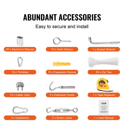 T304 Stainless Steel Cable 1/8" 7x7 Steel Wire 100 Feet Cable Railing