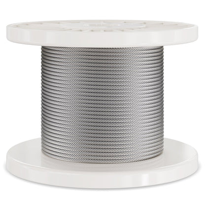 T304 Stainless Steel Cable 1/8" 7x7 Steel Wire 100 Feet Cable Railing