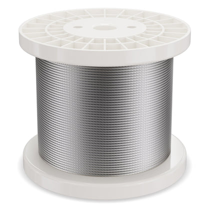 T316 kabel av rostfritt stål 1/8" 7x7 stålvajer 600 fot kabelräcke