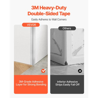 Vägghörnskydd i rostfritt stål 38x38x1217mm 10-pack med 3M-tejp |  EU