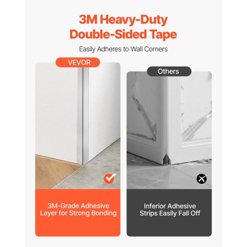 Vägghörnskydd i rostfritt stål 38x38x2436mm 10-pack med 3M-tejp |  EU