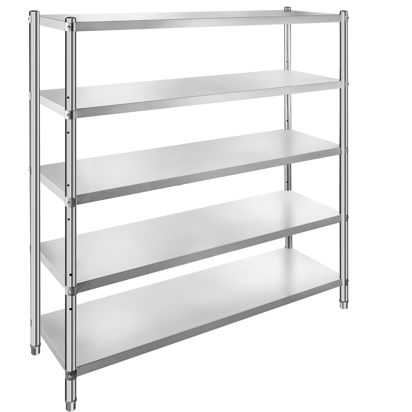Förvaringshylla, 5-vånings förvaringshylla, garagehylla i rostfritt stål, 70,9 x 17,7 x 70,9 tum Heavy Duty förvaringshyllor, 1650 pund total kapacitet med justerbar höjd
