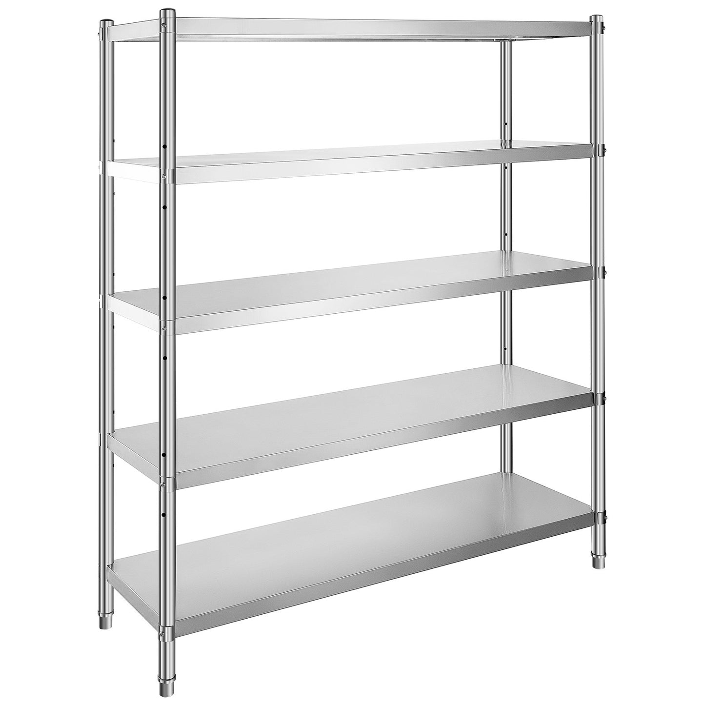 Förvaringshylla, 5-vånings förvaringshylla, garagehylla i rostfritt stål, 70,9 x 17,7 x 70,9 tum Heavy Duty förvaringshyllor, 1650 pund total kapacitet med justerbar höjd