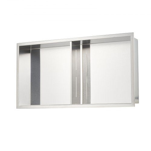 Duschnisch 33,0 x 63,5 x 10,2 cm Infälld vägghylla Rostfritt stål Silver