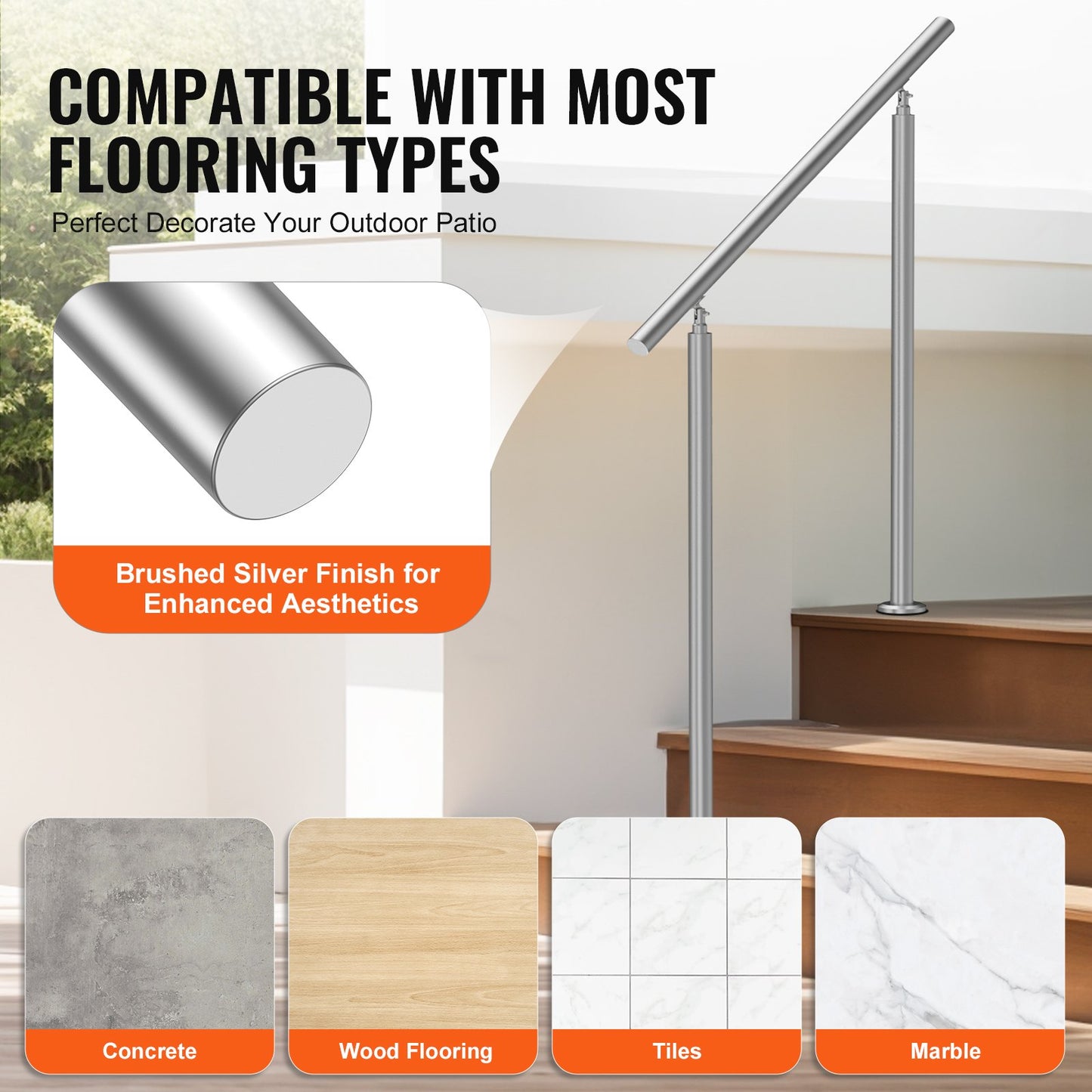 39.4 inch / 100 cm handrails for outdoor stairs Stairs porch deck Senior