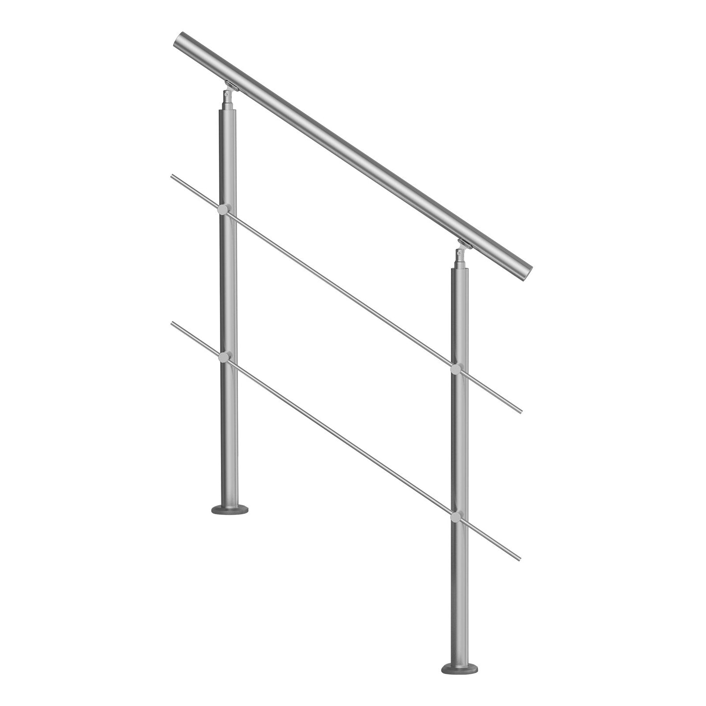 39.4 Inch Outdoor Stair Handrails 2 Crossbars Stairs for Porch Deck