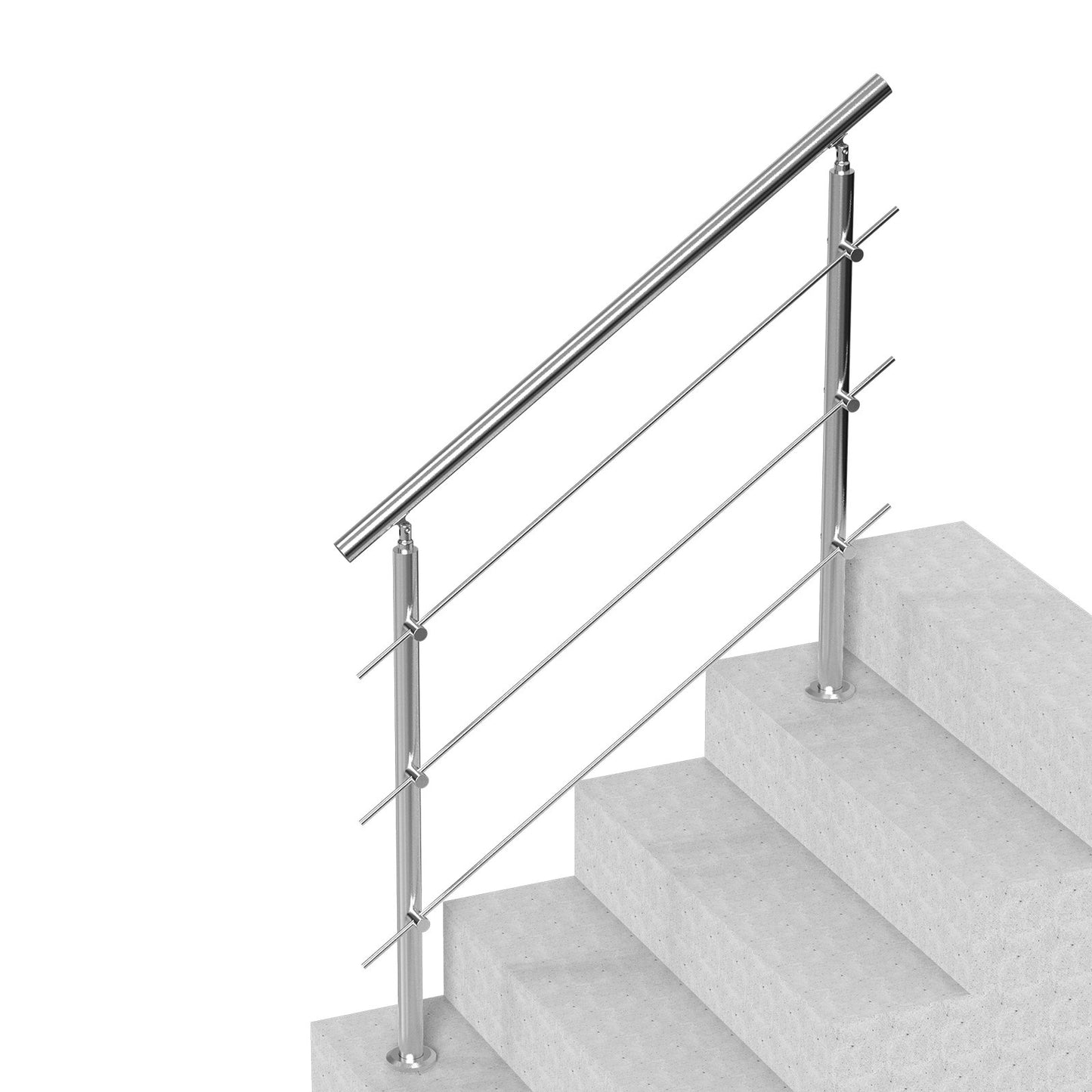 47.2in Handrails for Outdoor Stairs 3 Crossbars Stairs for Porch Deck