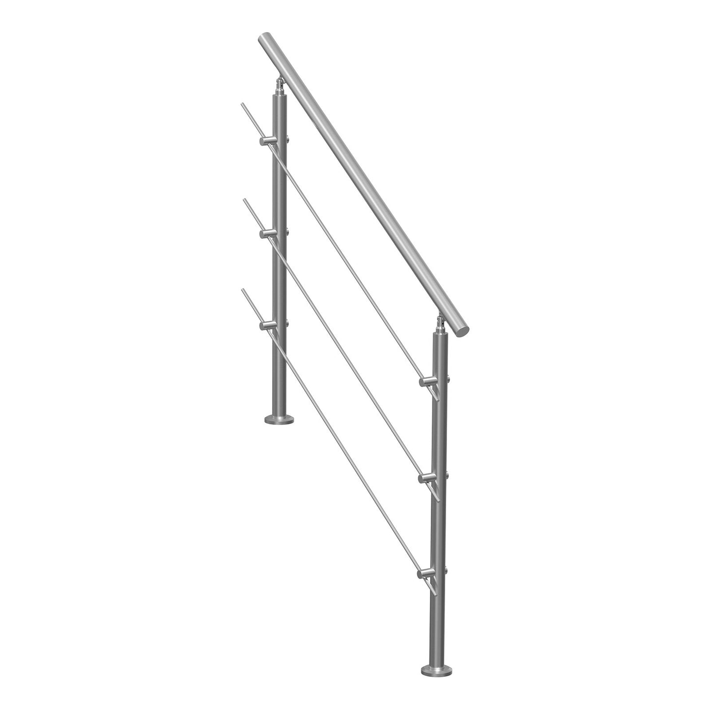 47.2in Handrails for Outdoor Stairs 3 Crossbars Stairs for Porch Deck