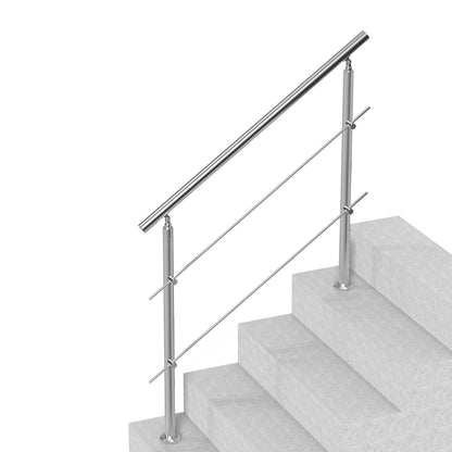 47.2in Handrails for Outdoor Stairs 2 Crossbars Stairs for Porch Deck