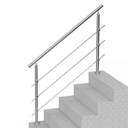 59in Handrails for Outdoor Stairs 3 Crossbars Stairs for Porch Deck
