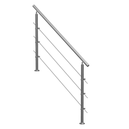 59in Handrails for Outdoor Stairs 3 Crossbars Stairs for Porch Deck