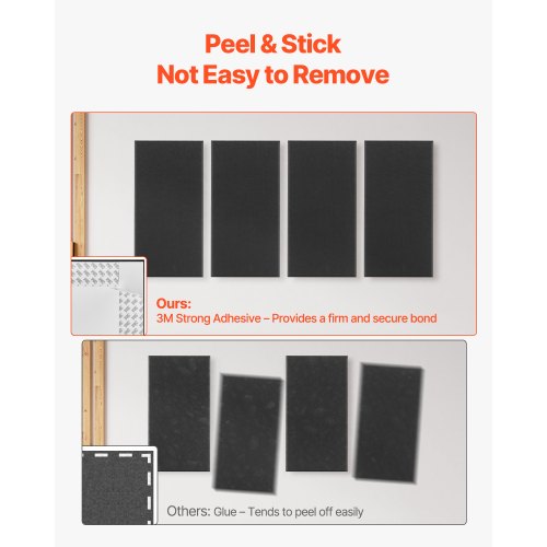 4 acoustic wall panels 5 cm thick 63 x 28 cm self-adhesive black | EU