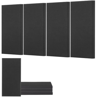 4 acoustic wall panels 5 cm thick 63 x 28 cm self-adhesive black | EU