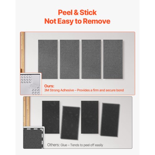 4 acoustic wall panels 5 cm thick 63 x 28 cm self-adhesive grey