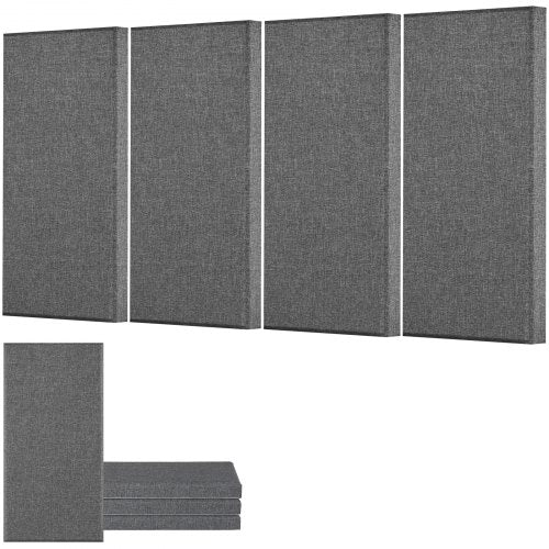 4 acoustic wall panels 5 cm thick 63 x 28 cm self-adhesive grey