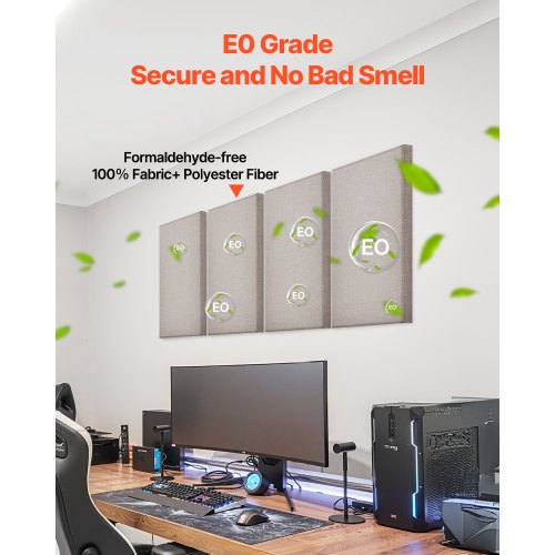 4 acoustic wall panels 5 cm thick 63 x 28 cm self-adhesive camel colored | EU