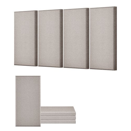 4 acoustic wall panels 5 cm thick 63 x 28 cm self-adhesive camel colored | EU