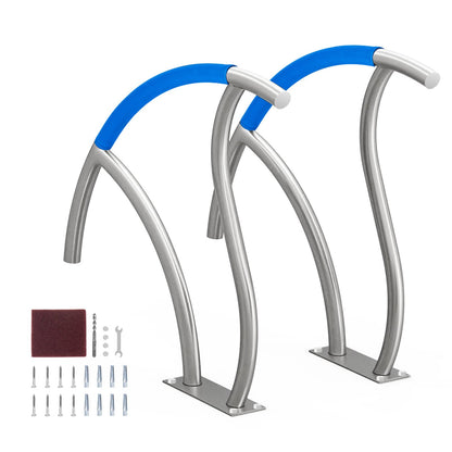 Pool Handrail 2 PCS 30x30in Stainless Steel with Base Plate for Spa Bath