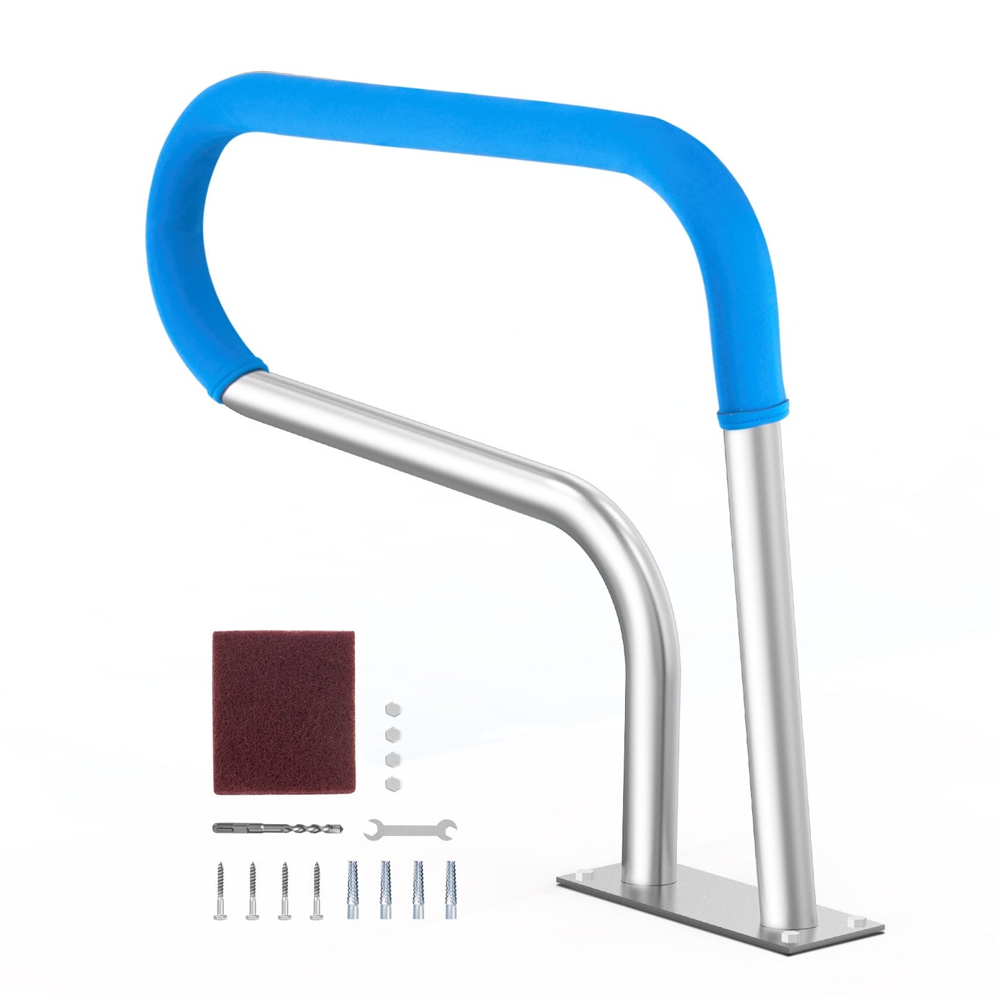 Pool Handrail 32 x 23 inch Stainless Steel with Base Plate for Spa Bath