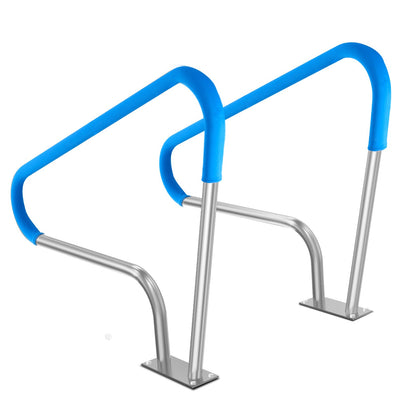 Pool Handrail 2 PCS 48x36in Stainless Steel with Base Plate for Spa Bath