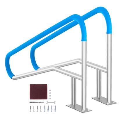 Pool Handrail 2 PCS 55 x 32 inch stainless steel with base plate for hot tub
