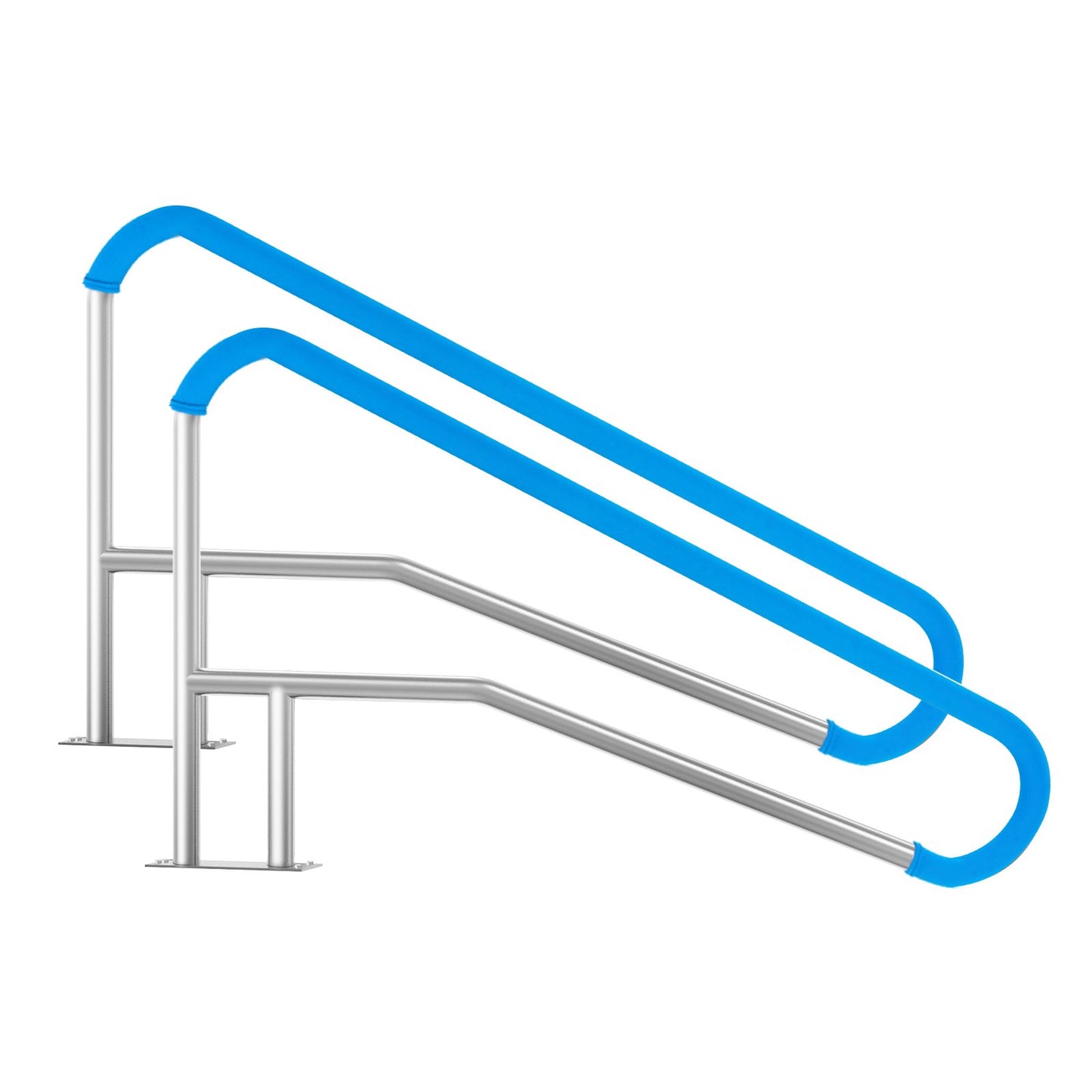 Pool Handrail 2 PCS 55 x 32 inch stainless steel with base plate for hot tub