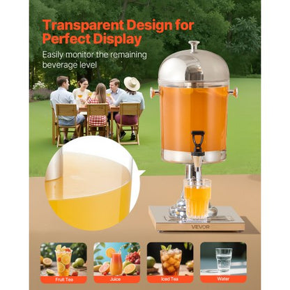 Beverage Dispenser 8L Beverage Dispenser for Parties with Drip Tray