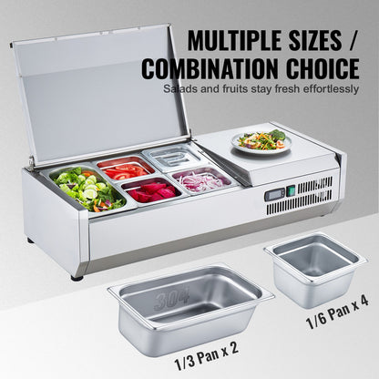 Bänkskiva kylsallad Pizza Prep Station 140 W Rostfri Guard CE