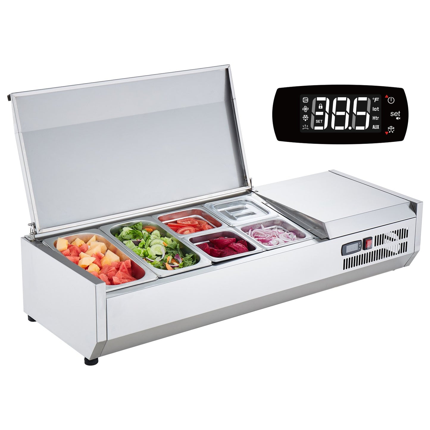 Bänkskiva kylsallad Pizza Prep Station 140 W Rostfri Guard CE
