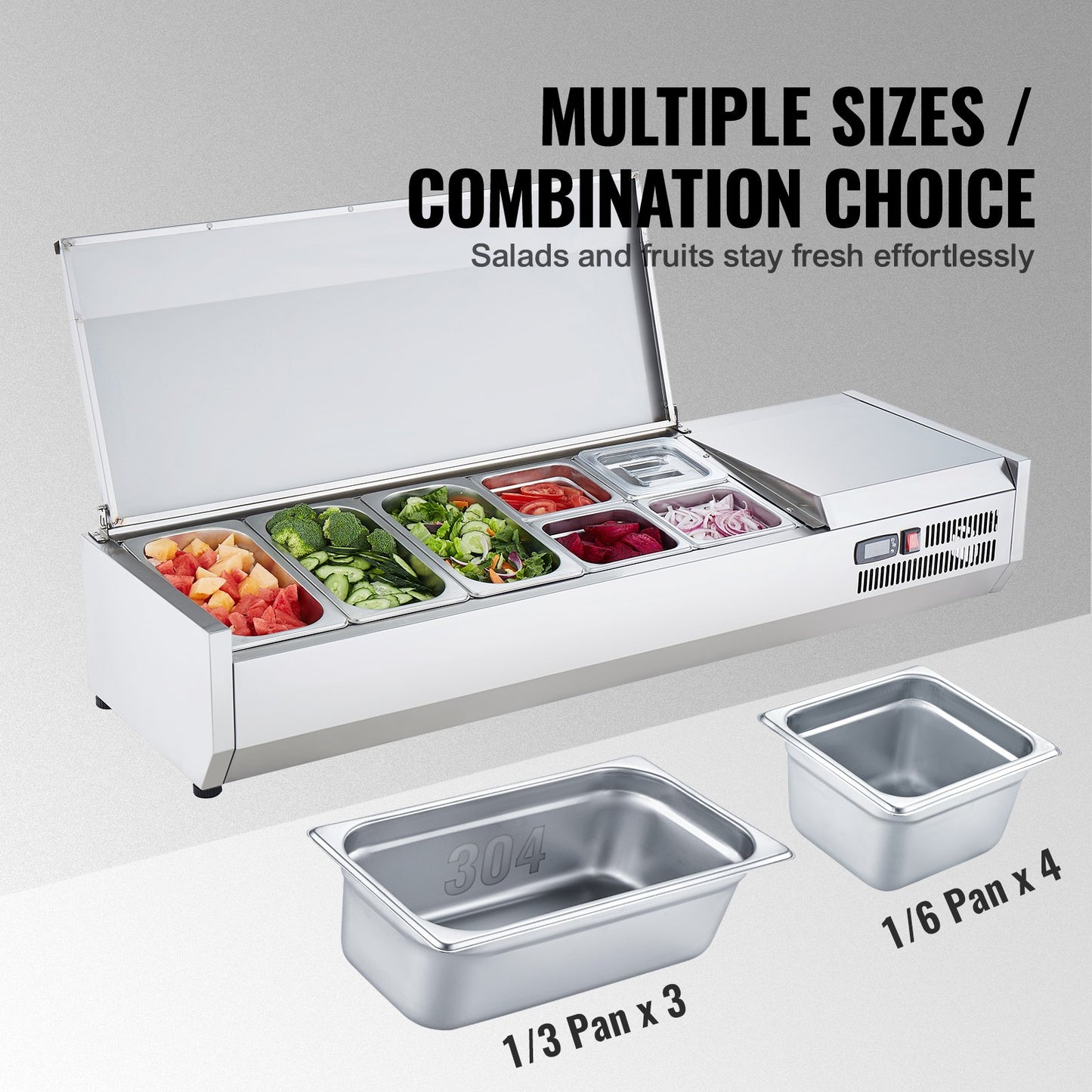 Bänkskiva kylsallad Pizza Prep Station 150 W Rostfri Guard CE