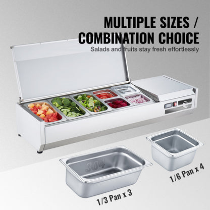 Bänkskiva kylsallad Pizza Prep Station 150 W Rostfri Guard CE
