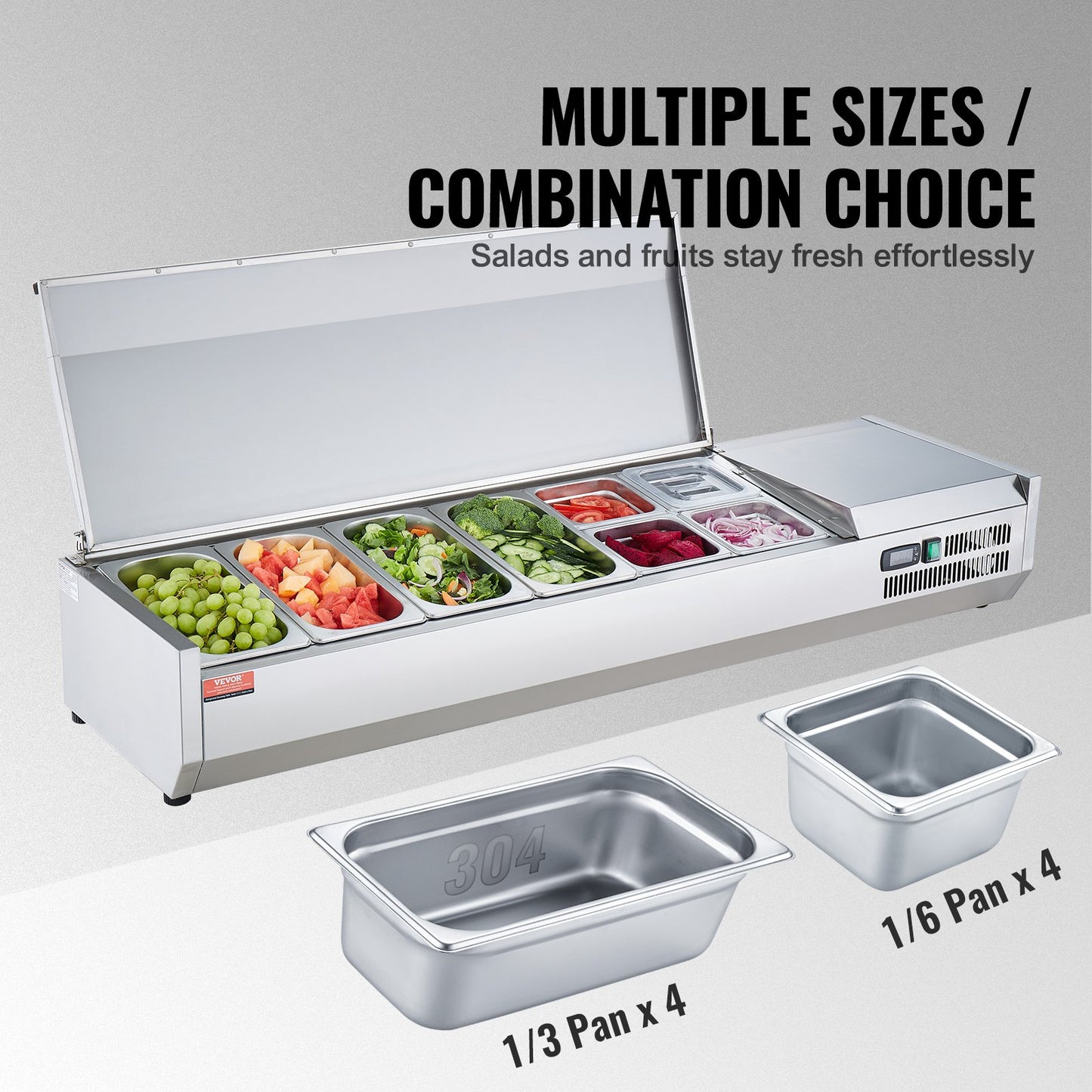Bänkskiva kylsallad Pizza Prep Station 155 W Rostfri Guard CE