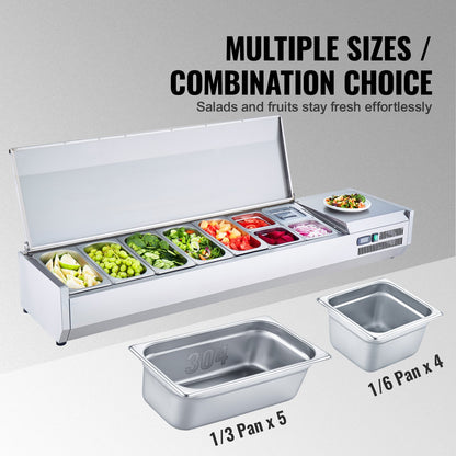 Bänkskiva kylsallad Pizza Prep Station 165 W Rostfri Guard CE
