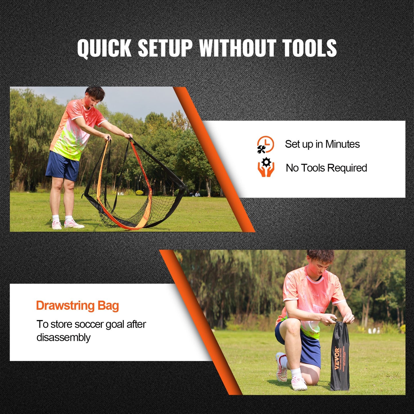 Portable Soccer Goal, 6.5x3.25 ft Kids Backyard Soccer Net, Foldable Pop-up Training Soccer Net, Mini Youth Training Soccer Goal Set, All-Weather Indoor Outdoor Soccer Goal with Carrying Bag