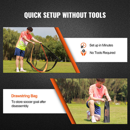 Portable Soccer Goal, 6.5x3.25 ft Kids Backyard Soccer Net, Foldable Pop-up Training Soccer Net, Mini Youth Training Soccer Goal Set, All-Weather Indoor Outdoor Soccer Goal with Carrying Bag