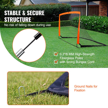 Portable Soccer Goal, 6.5x3.25 ft Kids Backyard Soccer Net, Foldable Pop-up Training Soccer Net, Mini Youth Training Soccer Goal Set, All-Weather Indoor Outdoor Soccer Goal with Carrying Bag
