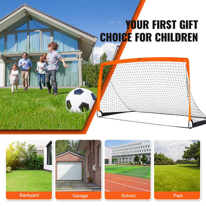 Portable Soccer Goal, 6.5x3.25 ft Kids Backyard Soccer Net, Foldable Pop-up Training Soccer Net, Mini Youth Training Soccer Goal Set, All-Weather Indoor Outdoor Soccer Goal with Carrying Bag