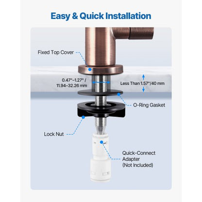 Ro vattenkran, blyfri rostfri kran, dricksvattenkranar med massiv mässingsventil, rostfria och hållbara dricksvattenkranar för kök, bardisk, café, antikbrons |  EU