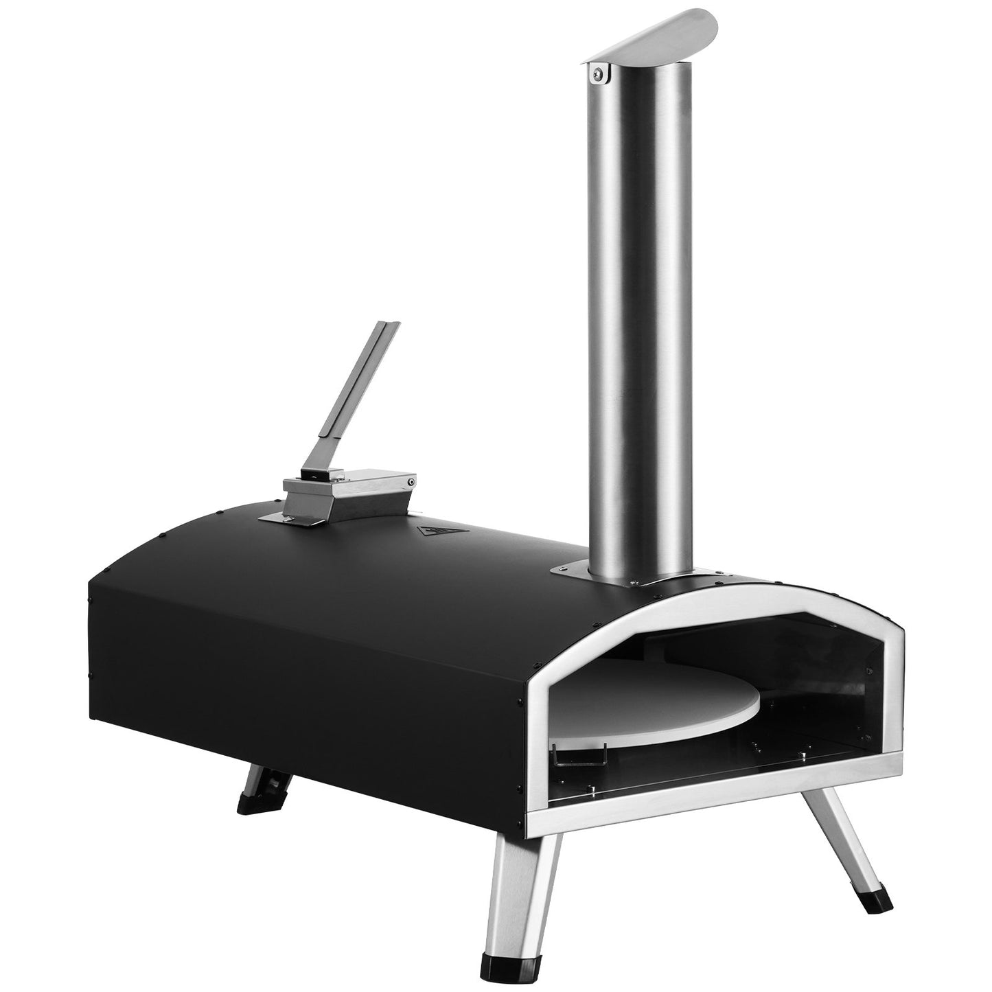 12" Outdoor Pizza Oven Portable Wood Pellet Pizza Oven Iron Spray Camping